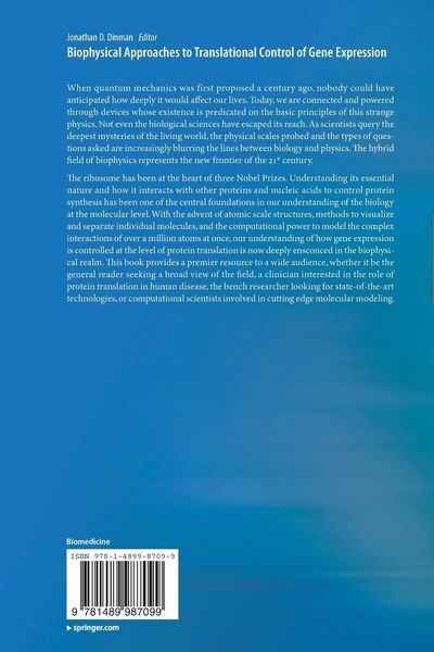 Produktbild: Biophysical approaches to translational control of gene expression
