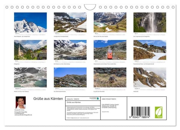Produktbild: Gr&uuml;&szlig;e aus K&auml;rnten (Wandkalender 2026 DIN A4 quer), CALVENDO Monatskalender