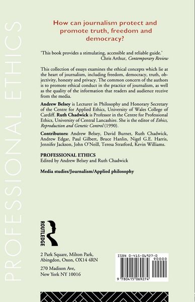 Produktbild: Ethical Issues in Journalism and the Media