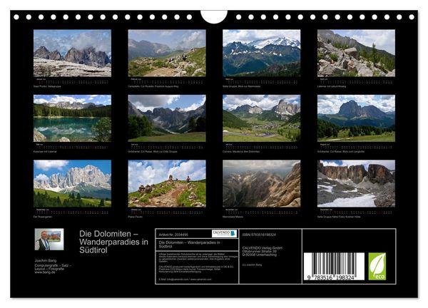 Produktbild: Die Dolomiten &ndash; Wanderparadies in S&uuml;dtirol (Wandkalender 2026 DIN A4 quer), CALVENDO Monatskalender