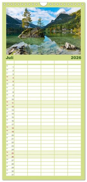 Produktbild: Familienplaner 2026 - Rund um den Hintersee und Zauberwald mit 5 Spalten (Wandkalender, 21 x 45 cm) CALVENDO