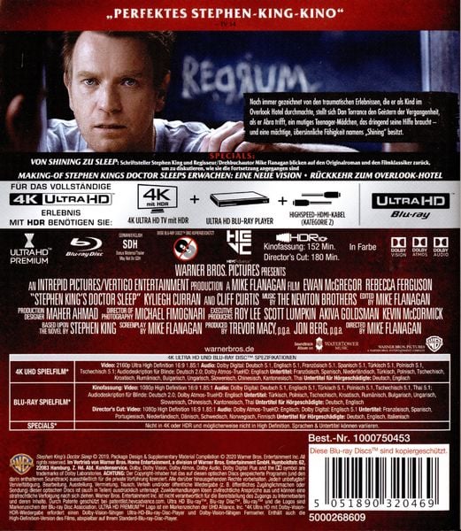 Produktbild: Stephen Kings Doctor Sleeps Erwachen (4K Ultra HD) (+ 2 Blu-rays 2D)