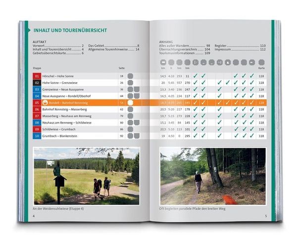 Produktbild: KOMPASS Wanderf&uuml;hrer Rennsteig, 10 Etappen