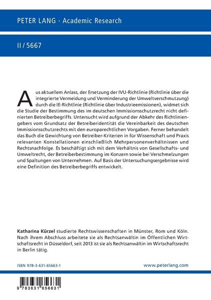 Produktbild: Der Betreiberbegriff im Umweltrecht