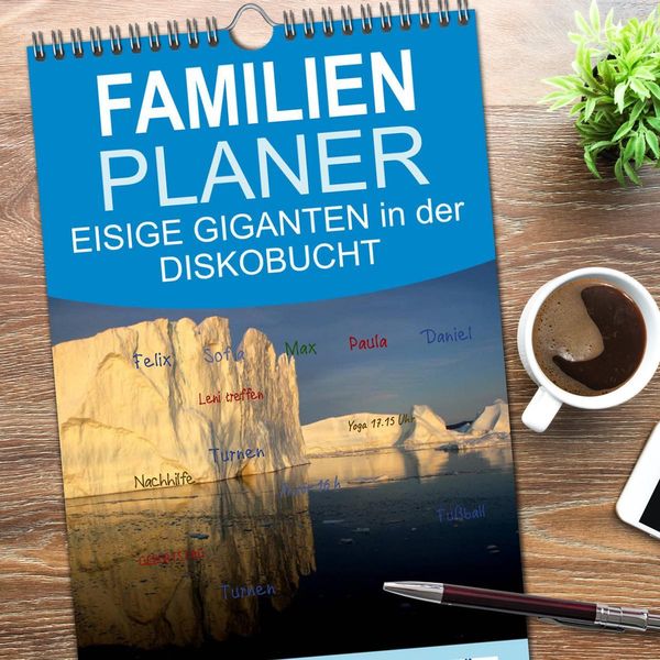 Produktbild: Familienplaner 2026 - EISIGE GIGANTEN in der DISKOBUCHT mit 5 Spalten (Wandkalender, 21 x 45 cm) CALVENDO