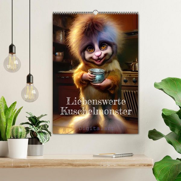 Produktbild: Liebenswerte Kuschelmonster - Digitalart (Wandkalender 2026 DIN A2 hoch), CALVENDO Monatskalender