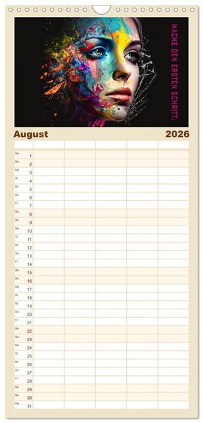 Produktbild: Familienplaner 2026 - Inneres Gleichgewicht mit 5 Spalten (Wandkalender, 21 x 45 cm) CALVENDO