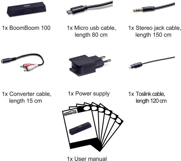 Produktbild: Marmitek BoomBoom 100 Bluetooth&reg; Musik-Empf&auml;nger (Set) Bluetooth Version: 4.1 15 m aptX&reg;-Technologie