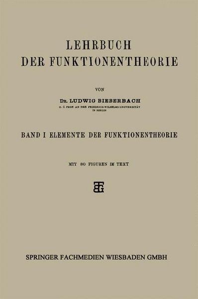 Produktbild: Lehrbuch der Funktionentheorie