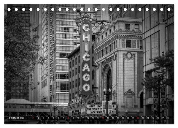 Produktbild: CHICAGO Monochrom (Tischkalender 2026 DIN A5 quer), CALVENDO Monatskalender