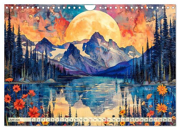 Produktbild: Blumenn&auml;chte im Mondlicht - Poesie des Himmels und der Erde (Wandkalender 2026 DIN A4 quer), CALVENDO Monatskalender