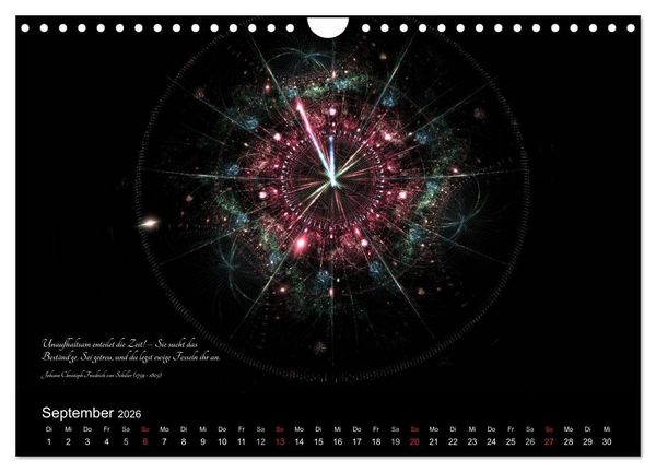 Produktbild: Zeit 2026 - Grafiken und Zitate (Wandkalender 2026 DIN A4 quer), CALVENDO Monatskalender