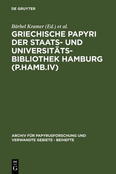 Produktbild: Griechische Papyri der Staats- und Universit&auml;tsbibliothek Hamburg (P.Hamb.IV)