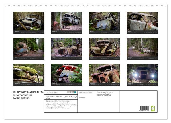 Produktbild: BILKYRKOG&Aring;RDEN Der Autofriedhof im Kyrk&ouml; Mosse (Wandkalender 2026 DIN A2 quer), CALVENDO Monatskalender