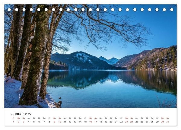 Produktbild: Bayerische Seen - Wo die Berge das Wasser ber&uuml;hren (Tischkalender 2027 DIN A5 quer), CALVENDO Monatskalender