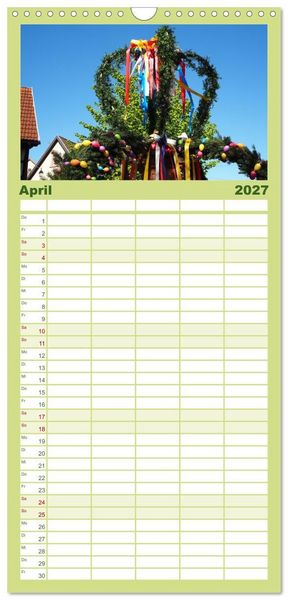 Produktbild: Familienplaner 2027 - Liebliche Bergstra&szlig;e - Burgen, Wein und Fachwerk mit 5 Spalten (Wandkalender, 21 x 45 cm) CALVENDO