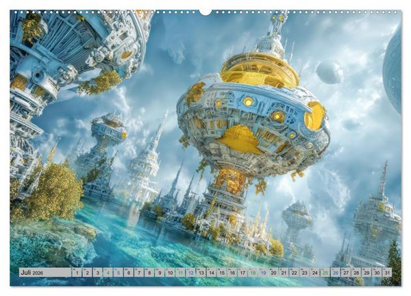 Produktbild: Science-Fiction Erlebnisse - Fantastische Welten (Wandkalender 2026 DIN A2 quer), CALVENDO Monatskalender