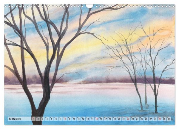 Produktbild: Jahreszeiten Aquarelle (Wandkalender 2026 DIN A3 quer), CALVENDO Monatskalender