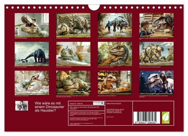 Produktbild: Wie w&auml;re es mit einem Dinosaurier als Haustier? (Wandkalender 2026 DIN A4 quer), CALVENDO Monatskalender