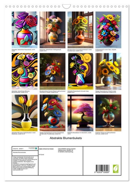 Produktbild: Abstrakte Blumenbukets (Wandkalender 2026 DIN A3 hoch), CALVENDO Monatskalender