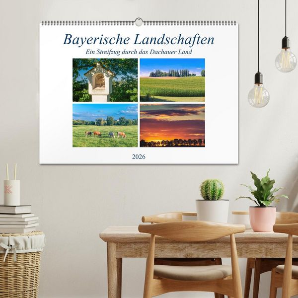 Produktbild: Bayerische Landschaften - Ein Streifzug durch das Dachauer Land (Wandkalender 2026 DIN A2 quer), CALVENDO Monatskalender