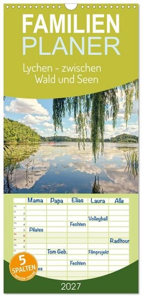 Produktbild: Familienplaner 2027 - Lychen - zwischen Wald und Seen mit 5 Spalten (Wandkalender, 21 x 45 cm) CALVENDO