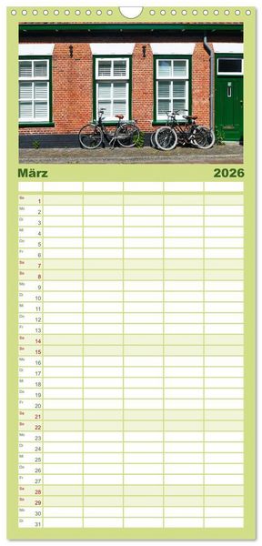 Produktbild: Familienplaner 2026 - Fahr mal wieder Fahrrad mit 5 Spalten (Wandkalender, 21 x 45 cm) CALVENDO