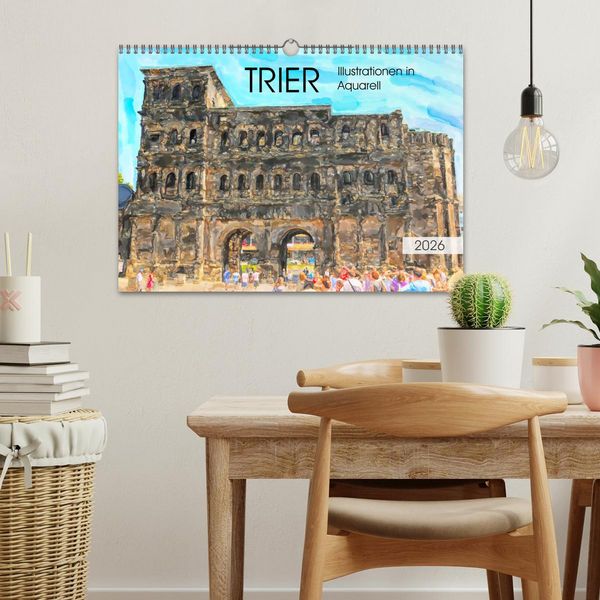 Produktbild: Trier - Illustrationen in Aquarell (Wandkalender 2026 DIN A3 quer), CALVENDO Monatskalender