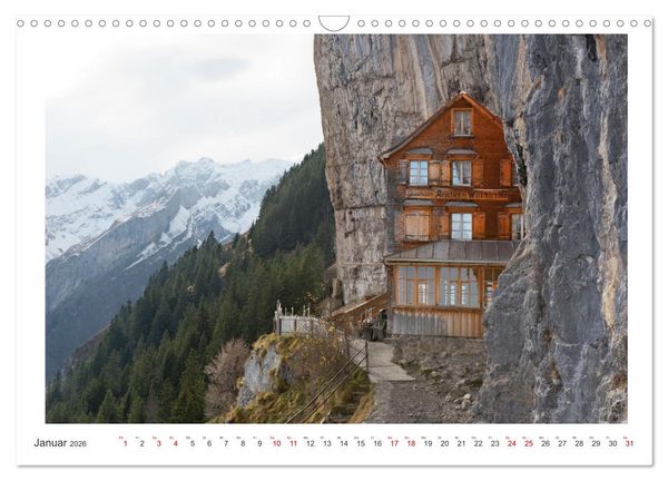 Produktbild: Unterwegs in der Schweiz: Wandern zu m&auml;rchenhaften Bergen und Seen (Wandkalender 2026 DIN A3 quer), CALVENDO Monatskalender