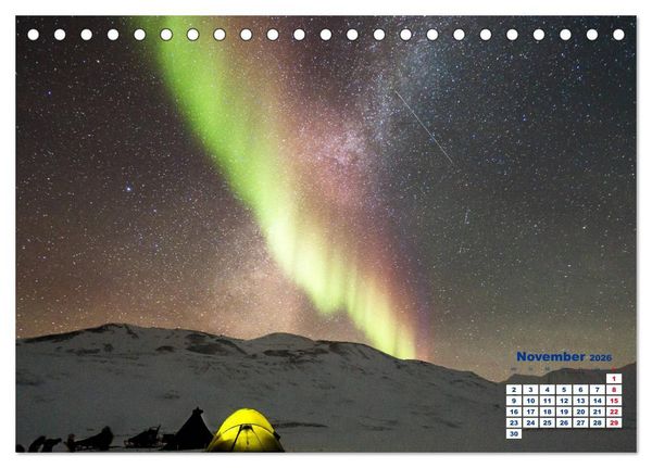 Produktbild: Faszinierende Lichterscheinungen am Himmel - Polarlichter (Tischkalender 2026 DIN A5 quer), CALVENDO Monatskalender