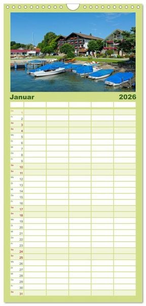 Produktbild: Familienplaner 2026 - Traumhafter Chiemsee &ndash; Impressionen vom Bayerischen Meer mit 5 Spalten (Wandkalender, 21 x 45 cm) CALVENDO