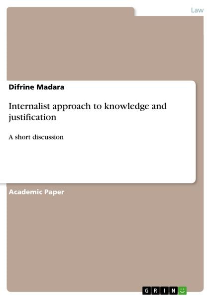 Produktbild: Internalist approach to knowledge and justification