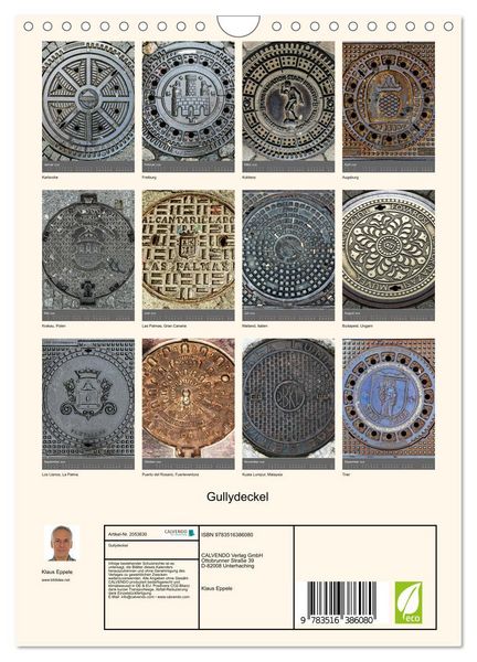 Produktbild: Gullydeckel (Wandkalender 2026 DIN A4 hoch), CALVENDO Monatskalender