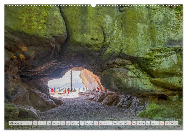 Produktbild: S&auml;chsische Schweiz - Wandern durch das Elbsandsteingebirge (hochwertiger Premium Wandkalender 2026 DIN A2 quer), Kunstdruck in Hochglanz