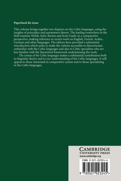 Produktbild: The Syntax of the Celtic Languages