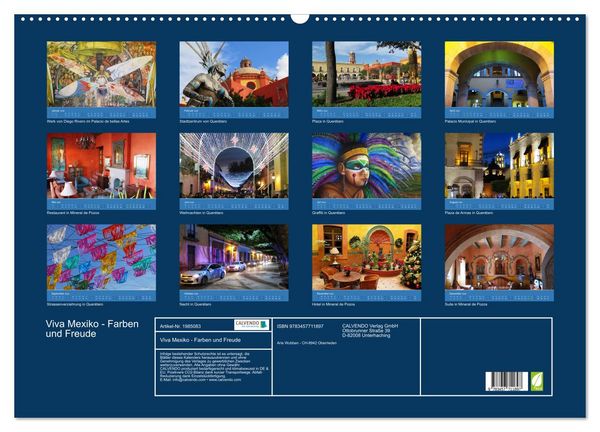 Produktbild: Viva Mexiko - Farben und Freude (Wandkalender 2026 DIN A2 quer), CALVENDO Monatskalender
