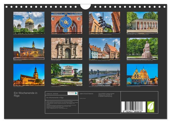 Produktbild: Ein Wochenende in Riga (Wandkalender 2026 DIN A4 quer), CALVENDO Monatskalender