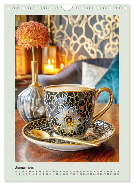 Produktbild: Kaffeepoesie. Der Charme edler Tassen (Wandkalender 2026 DIN A4 hoch), CALVENDO Monatskalender