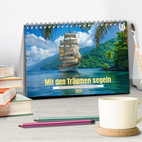 Produktbild: Mit den Tr&auml;umen segeln (Tischkalender 2026 DIN A5 quer), CALVENDO Monatskalender