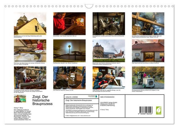 Produktbild: Zoigl. Der historische Brauprozess (Wandkalender 2027 DIN A3 quer), CALVENDO Monatskalender