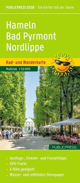 Produktbild: Publicpress Rad- und Wanderkarte Hameln, Bad Pyrmont, Nordlippe 1:50.000