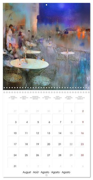 Produktbild: L'ann&eacute;e en bleu-violet (Calendrier mural carr&eacute; 2026 30x30 cm) Calendrier double avec une page pour vos prises de notes