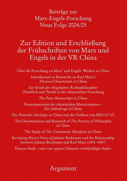 Produktbild: Zur Edition und Erschlie&szlig;ung der Fr&uuml;hschriften von Marx und Engels in der VR China