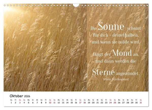 Produktbild: Lebensweisheiten, motivierende Spr&uuml;che und kluge Zitate mit Bildern der Natur (Wandkalender 2026 DIN A3 quer), CALVENDO Monatskalender
