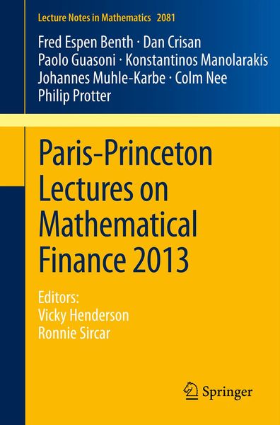 Produktbild: Paris-Princeton Lectures on Mathematical Finance 2013