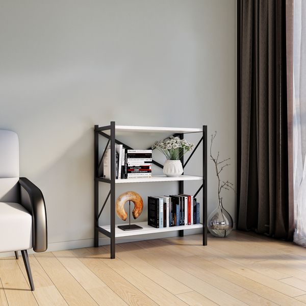 Produktbild: Holz Metall Stand Regal B&uuml;ro B&uuml;cher Insasi 2fach