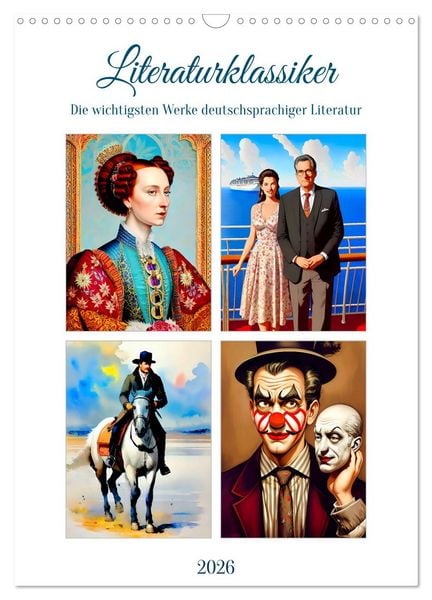 Produktbild: Literaturklassiker (Wandkalender 2026 DIN A3 hoch), CALVENDO Monatskalender