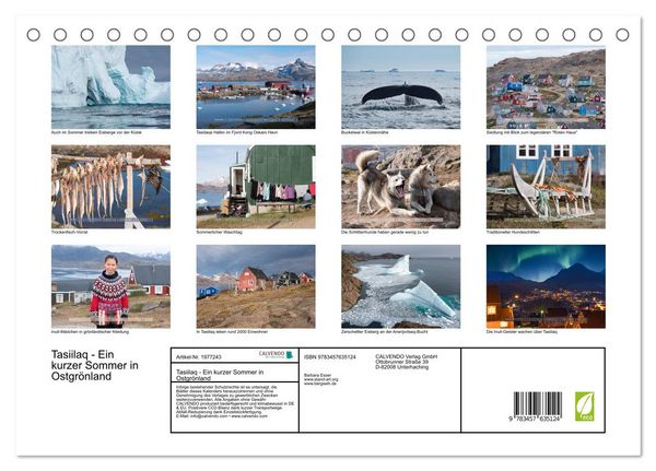 Produktbild: Tasiilaq - Ein kurzer Sommer in Ostgr&ouml;nland (Tischkalender 2026 DIN A5 quer), CALVENDO Monatskalender