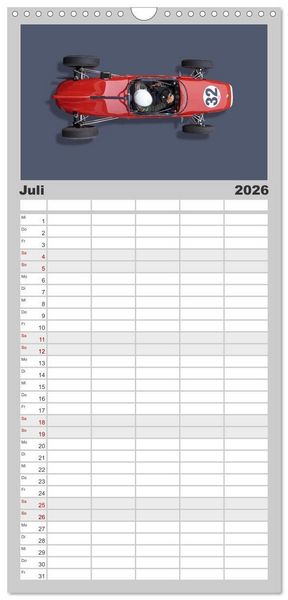Produktbild: Familienplaner 2026 - Legenden des Rennsports - Formel Junior 1955-1965 mit 5 Spalten (Wandkalender, 21 x 45 cm) CALVENDO