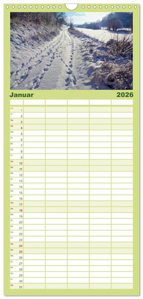 Produktbild: Familienplaner 2026 - Traumhafte Wege durch die Eifel mit 5 Spalten (Wandkalender, 21 x 45 cm) CALVENDO